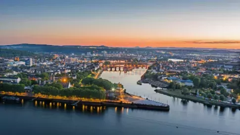 Deutsches Eck, The German Corner in Koblenz in Duitsland