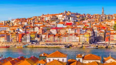 Panorama uitzicht over de stad Porto, Portugal