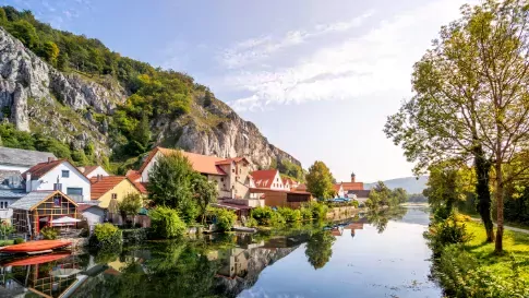 Rivier Altmühl in Altmühltal, Duitsland
