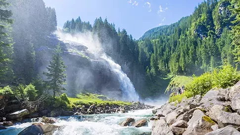 BEAT06 Oostenrijk Salzburg, The Krimml Waterfalls, Hohe Tauern National Park