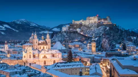 Festung Hohensalzburg, Kathedraal van Salzburg in Salzburger Land in Oostenrijk