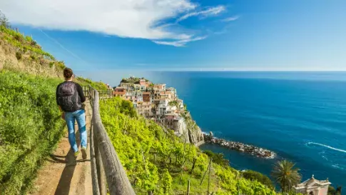 Wandelpad langs wijngaarden en de kust van Liguria, Cinque Terre Italië