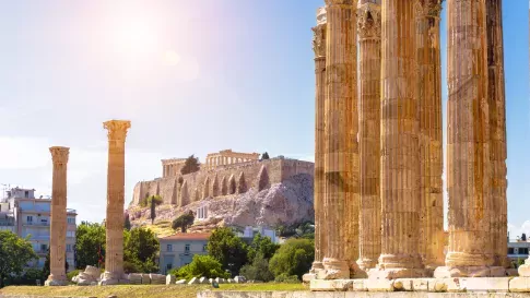 Akropolis, Zeus tempel in Athene, Griekenland