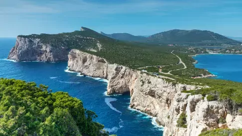 Italië, Sardinië, Capo Caccia kustlijn