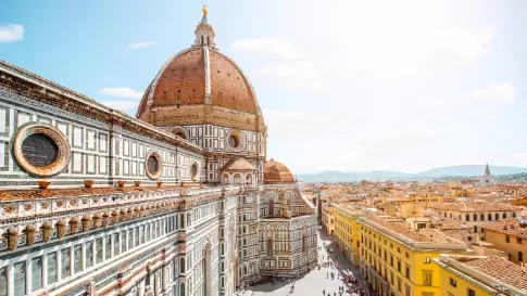 Italië, Florence, Koepel Santa Maria de Fiore Kerk in de oude binnenstad