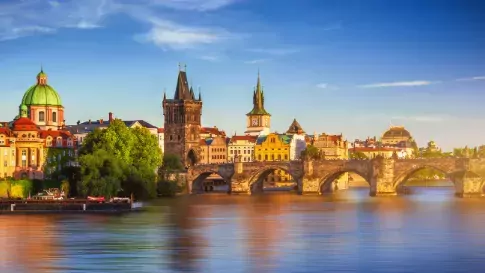 Tsjechië, Praag, Rivier de Moldau, Karelsbrug