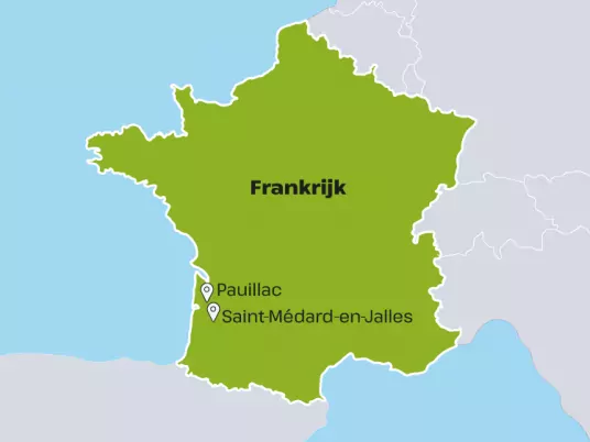 Kaart Frankrijk Fietsen door de Medoc OSFRF03
