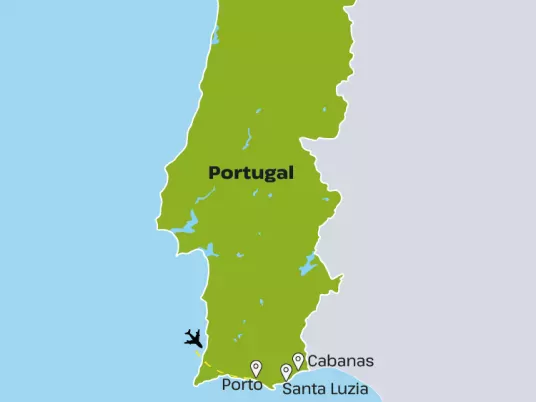 Kaart Portugal Fietsen door de Algarve OSPTF01