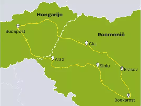 Kaart Roemenie en Hongarije BRRO41 Buitengewoon Roemenie
