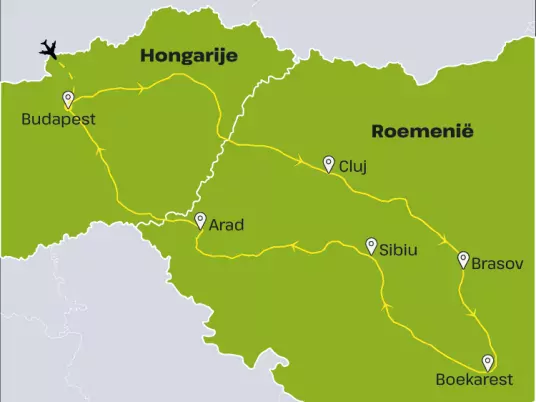 Kaart Roemenie en Hongarije VRRO41 Buitengewoon Roemenie