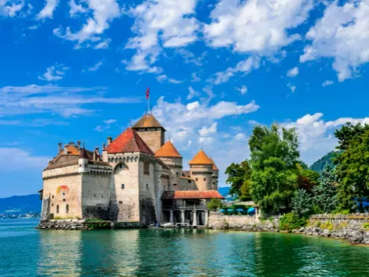 Kasteel Chillion, Meer van Genève in Montreux, Zwitserland