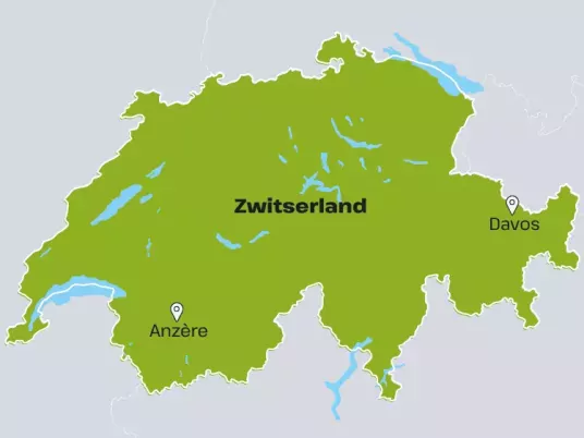 Kaart Zwitserland BWCH01 Davos en Anzere