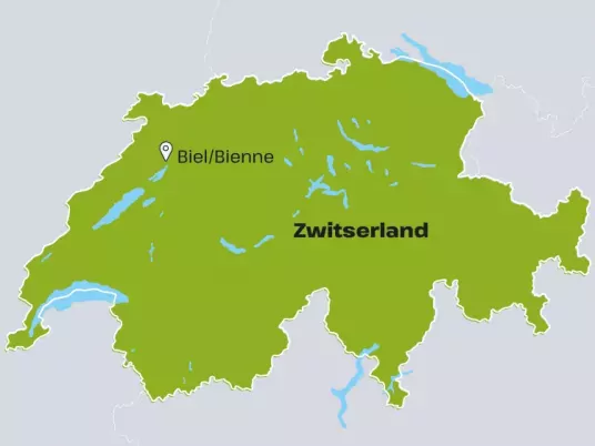 Kaart Zwitserland BECH10 Biel-Bienne