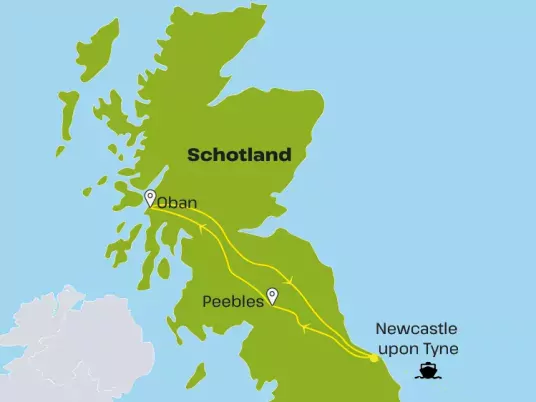 Kaart-Schotland BWGB07 Oban en Peebles