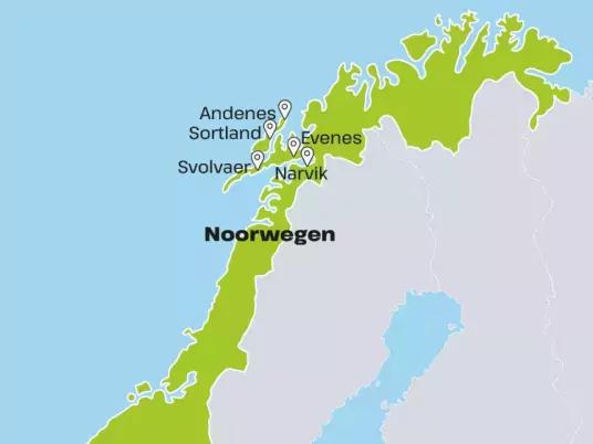 Kaart NoorwegenTotaal - VRNO11 Winterbelevenis Lofoten