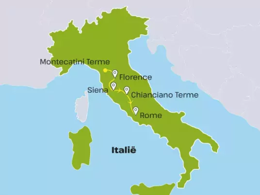 Kaart Italië - BRIT12 - Busrondreis Toscane, Umbrië en Rome