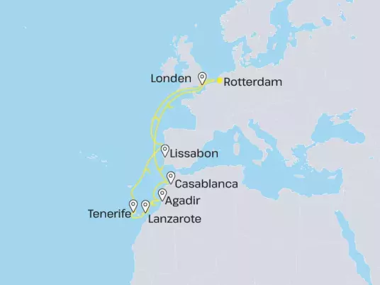 Kaart Europa Marokko en Canarische eilanden HSCA05