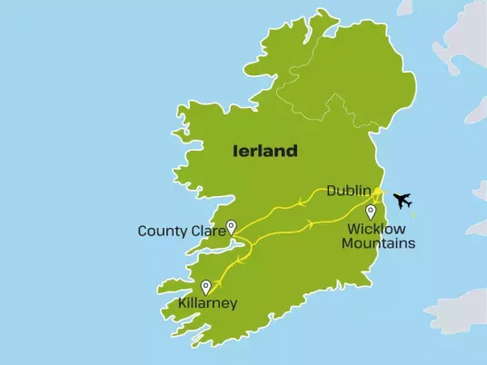 Kaart-Ierland VWIE01 Wandelen in Ierland