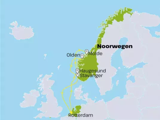 Kaart Noord-Europa zeecruise HSNE24