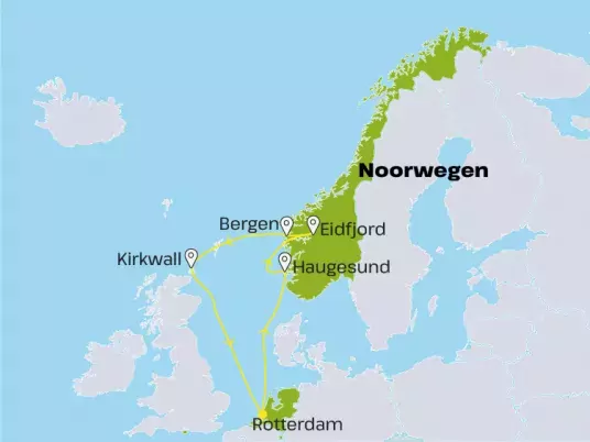 Kaart Noord-Europa zeecruises HSNE20