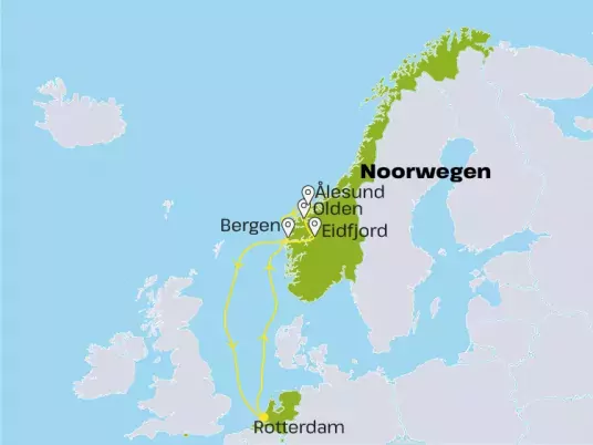 Kaart Noord-Europa zeecruise HSNE23