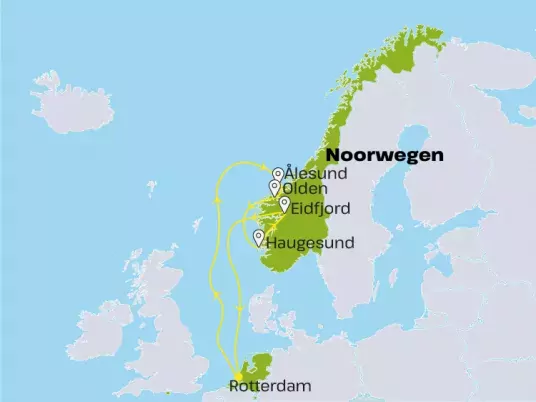 Kaart Noord-Europa zeecruise HSNE26