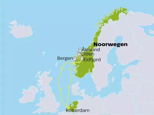 Kaart Noord-Europa zeecruise HSNE21