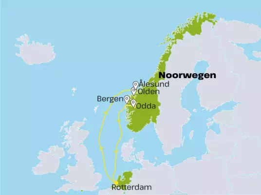 Kaart Noord-Europa zeecruise HSNE22