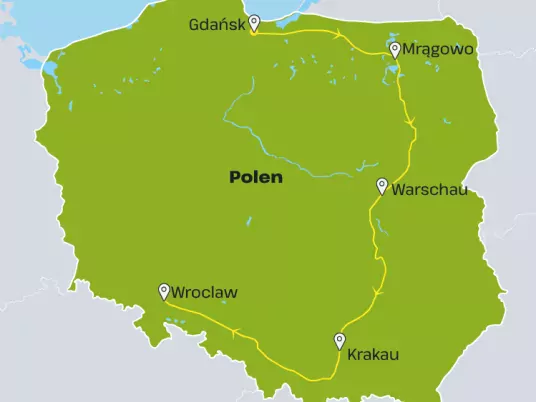Kaart Polen BRPL41 Hoogtepunten van Polen