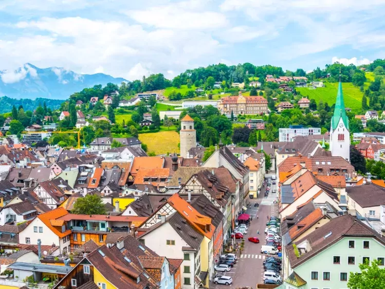 Romantisch stadje Feldkirch in Oostenrijk