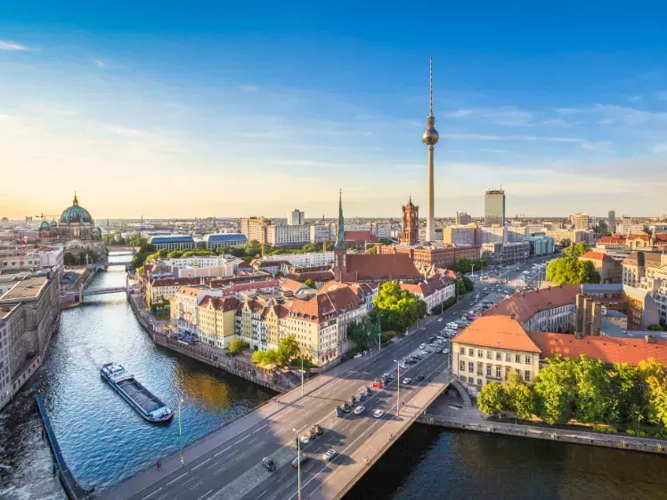 Luchtfoto van Rivier de Spree in Berlijn