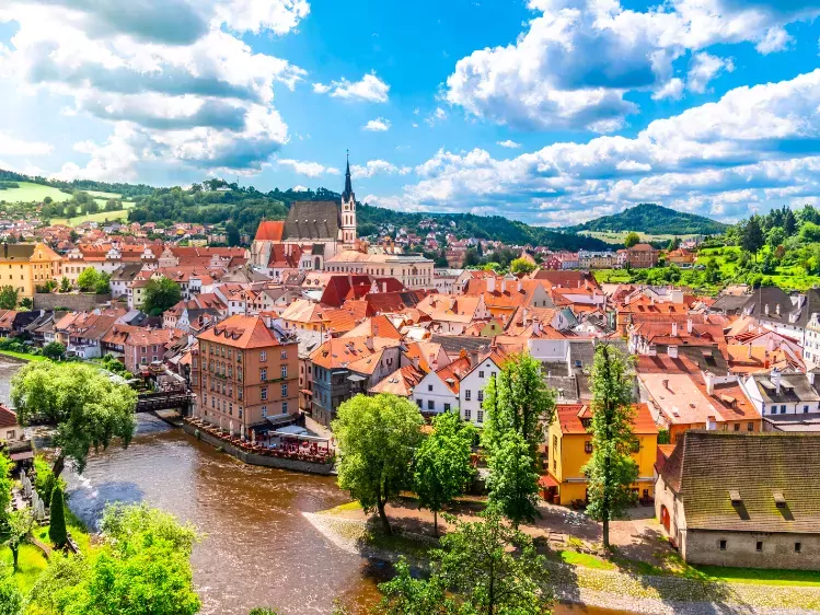 Stad Cesky Krumlov in Tsjechië