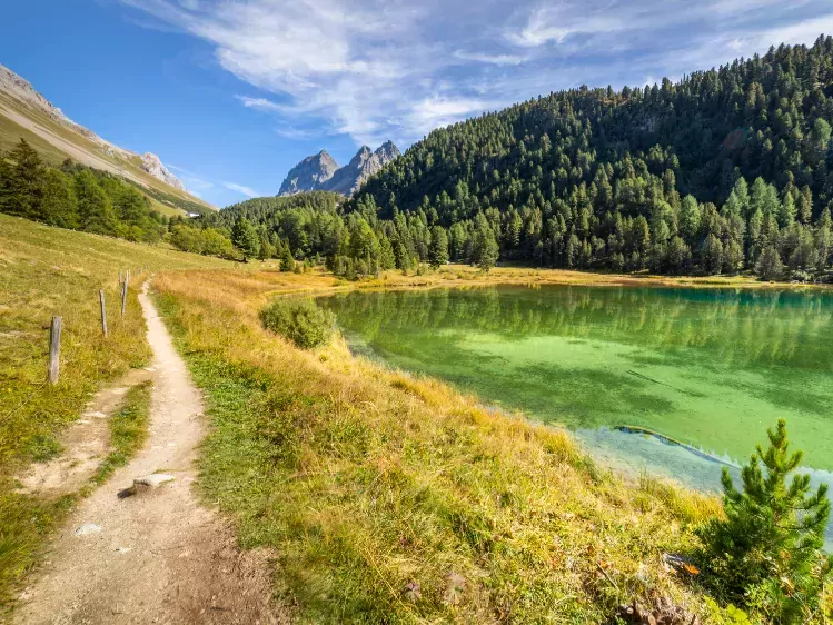 Lake Palpuogna in Graubunden Alpen