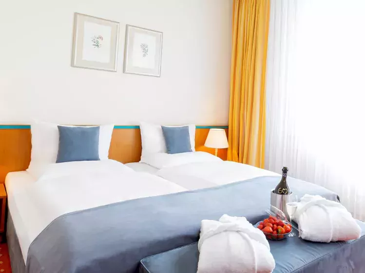 Voorbeeld kamer van het Dorint Hotel in Leipzig