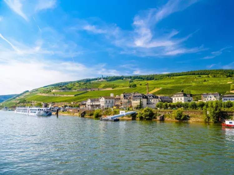 Rivier de Rijn in Rüdesheim