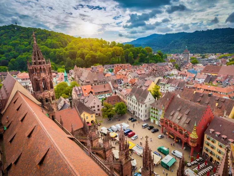 Historische binnenstad in Freiburg