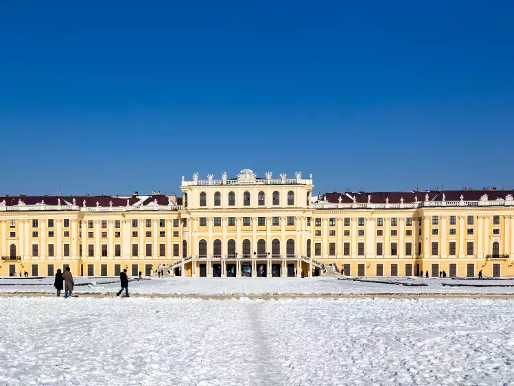 Schloss Schönbrunn in Wenen in de winter