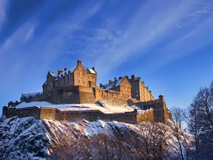 Kasteel in Edinburgh in de winter