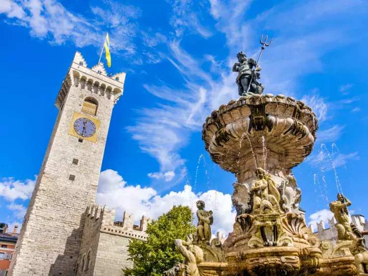 Neptunusbeeld in Trento in Zuid-Tirol
