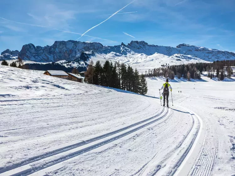 Langlaufer in de Alpen