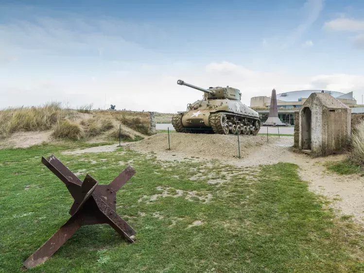 Amerikaanse tank bij Utah Beach in Normandië