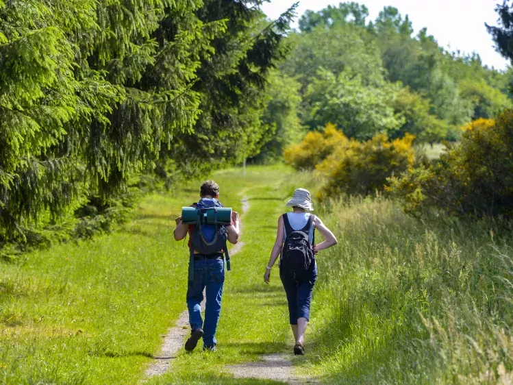 Wandelaars in de Eifel in Duitsland