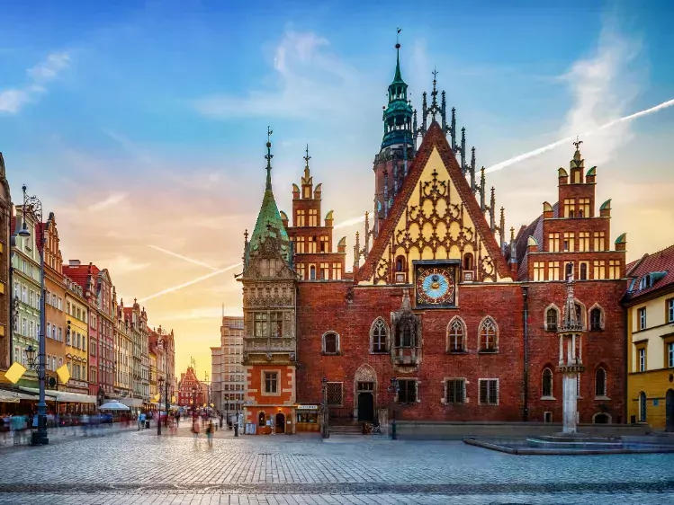 Historisch marktplein in Wroclaw
