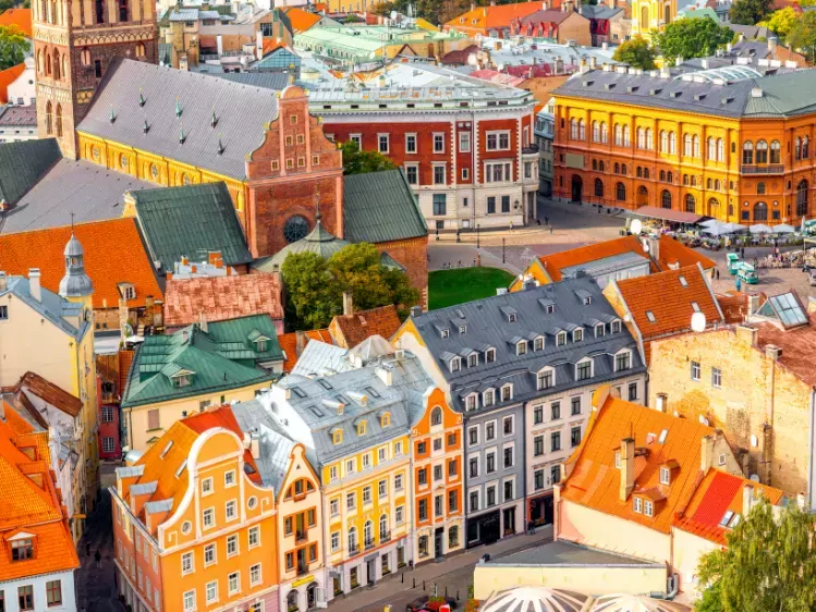 Kleurrijke huizen in Riga