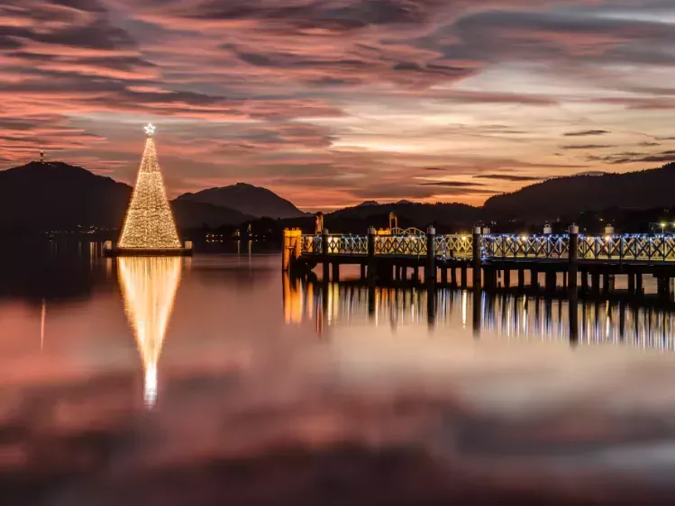 Kerstverlichting in Klagenfurt aan de Wörthersee