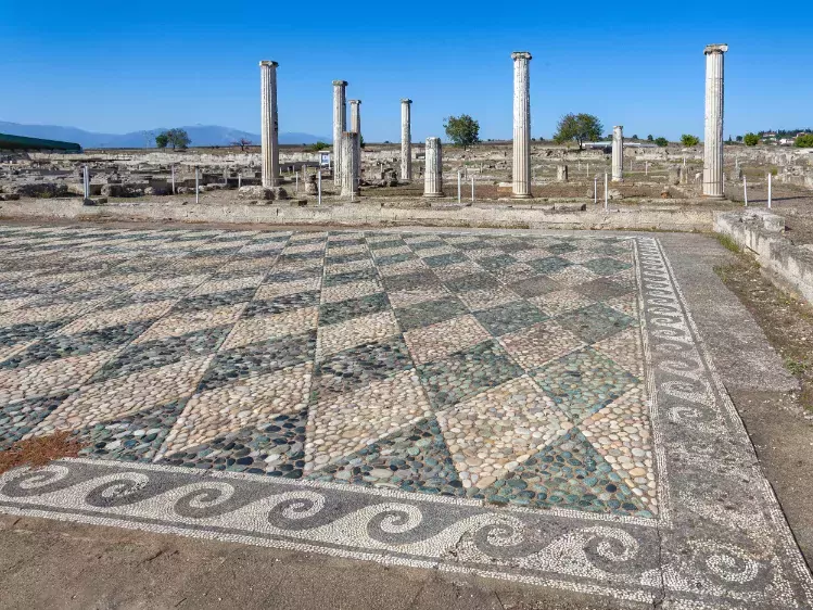 Mozaïek stenen in Pella