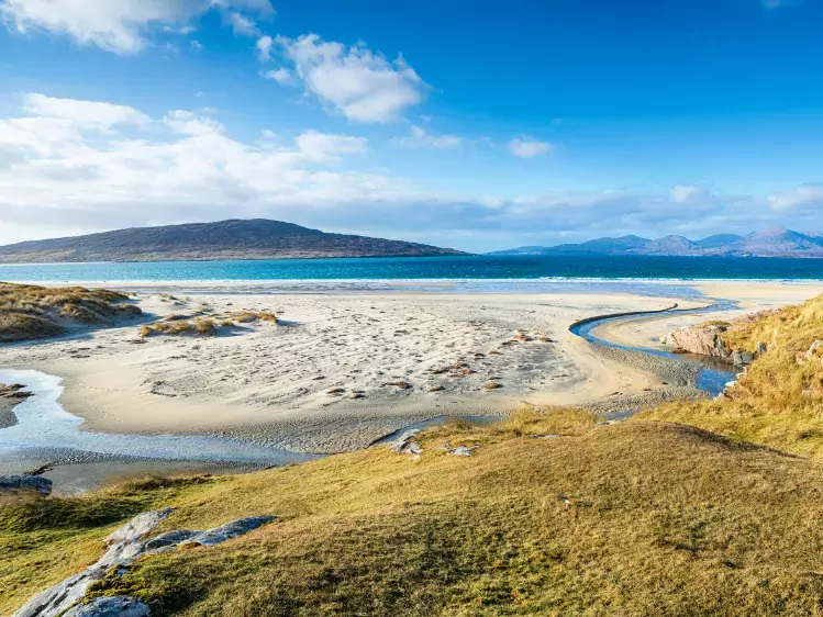 Strand op eiland Lewis in Schotland