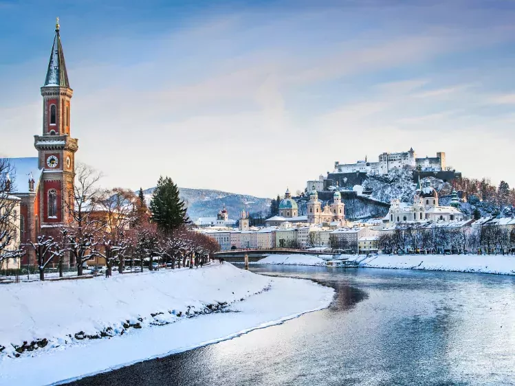 Rivier Salzach in Festung Hohensalzburg