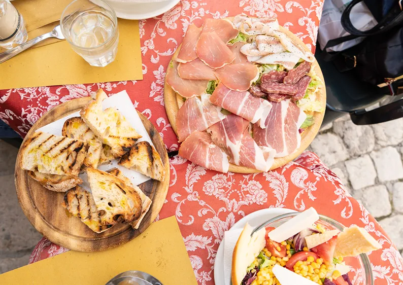 Italië - typische lunch