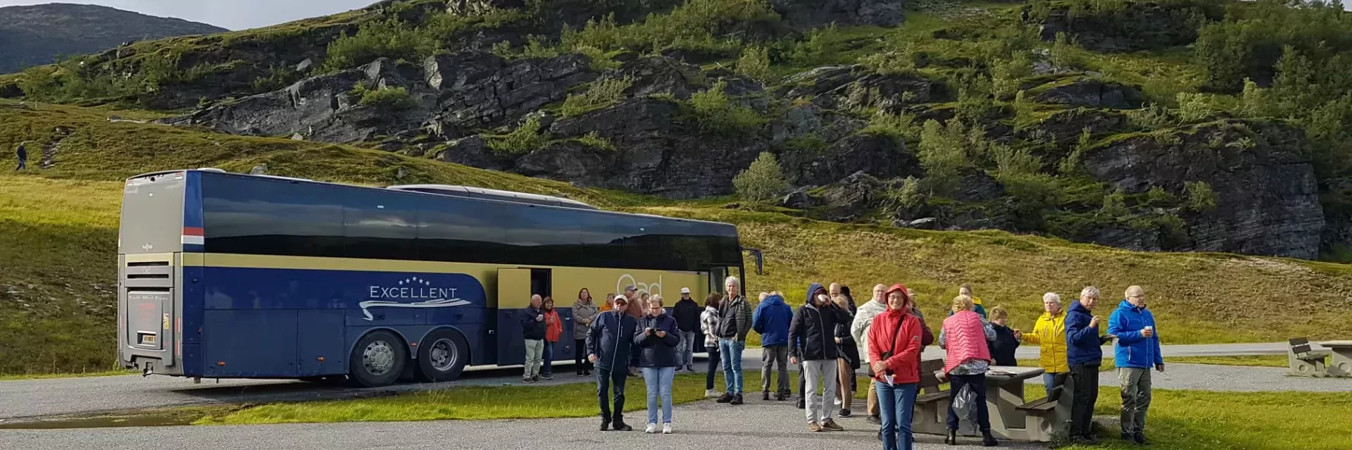 Excellent bus dichtbij de Noordkaap in Noorwegen